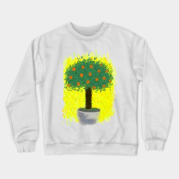 orange tree Crewneck Sweatshirt by theerraticmind